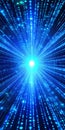 Blue abstract futuristic binary code digital data flow technology background, 3D render