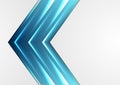 Blue abstract glowing arrows tech vector background Royalty Free Stock Photo