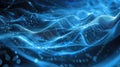 Blue abstract glowing futuristic neural network form AIG535