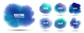 Blue abstract hand drawn watercolor background set. Watercolor turquoise color splashing on the paper. Vector Royalty Free Stock Photo