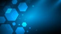 blue abstract hexagon technology background with copyspace,futuristic tech background,communication innovative technology