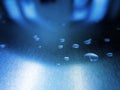 Blue abstract hi-tech background with drops of water Royalty Free Stock Photo
