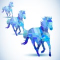 Blue abstract horse of geometric shapes Royalty Free Stock Photo