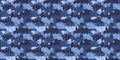 Blue Abstract Khaki Texture Camouflage With Graffiti Streetart Seamless Pattern Background Vector Illustration