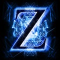 Blue Abstract Letter Z