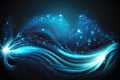 blue abstract liquid wave background with light rays and shining stars Royalty Free Stock Photo