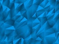 Blue abstract low-poly triangular background. Royalty Free Stock Photo