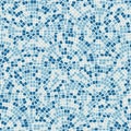 Blue abstract mosaic seamless pattern. Vector background. Endless texture. Ceramic tile fragments.