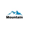 Blue Abstract mountain company logo sign icon