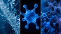 Blue Abstract Nanotechnology Structures: Microscopic World of Innovation and Scientific Research Royalty Free Stock Photo