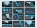 Blue Abstract presentation templates, Infographic elements template flat design set for annual report brochure flyer leaflet