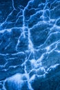 Blue, abstract salt pattern in concrete, Bald Mountain, Rangeley, Maine. Royalty Free Stock Photo