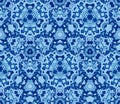 Blue abstract seamless pattern, background. Composed of colored geometric shapes. Royalty Free Stock Photo