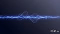Blue Abstract Sound Waveform on Dark Background with Time Stamp - Digital Art Royalty Free Stock Photo