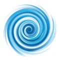 Blue abstract spiral vortex wave of water, liquid spinning in a whirlpool