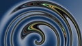 Blue abstract spiral waves. Trendy background for design