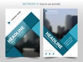 Blue abstract square Brochure annual report design template vector. Business Flyers infographic magazine poster. Royalty Free Stock Photo