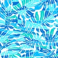 Blue abstract surf pattern in a seamless pattern