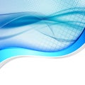 Blue abstract swoosh line border wave folder