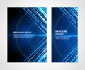 Blue abstract techno angle speed geometric flow glowing explosion brochure template design vector Royalty Free Stock Photo