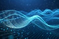 Blue abstract technology data wavy lines Royalty Free Stock Photo