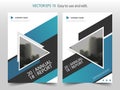 Blue abstract triangle annual report Brochure design template vector. Business Flyers infographic magazine poster. Royalty Free Stock Photo