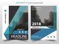 Blue abstract triangle annual report Brochure design template vector. Business Flyers infographic magazine poster. Royalty Free Stock Photo