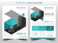 Blue abstract triangle annual report Brochure design template vector. Business Flyers infographic magazine poster. Royalty Free Stock Photo