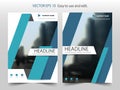 Blue abstract triangle annual report Brochure design template vector. Business Flyers infographic magazine poster. Royalty Free Stock Photo