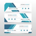 Blue abstract triangle corporate business banner template, horizontal advertising business banner layout template flat design set Royalty Free Stock Photo