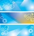 Blue abstract vector backgrounds with set of cogwheels Royalty Free Stock Photo