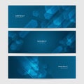 Blue abstract vector business long banner template. Horizontal header web banner. Modern gradient color cover header for website Royalty Free Stock Photo