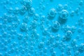 Blue abstract water with bubbles.
