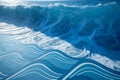 Blue abstract waves with shadows background Royalty Free Stock Photo
