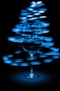 Blue abstract wine glass lights Royalty Free Stock Photo