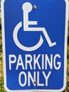 Blue Accessible parking sign/ disabled parking/ handicap parking Royalty Free Stock Photo
