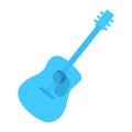 Blue acoustic guitar semi flat color vector object Royalty Free Stock Photo