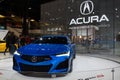 Blue Acura Type S concept sports car displayed at McCormick Place