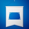 Blue Acute trapezoid shape icon isolated on blue background. White pennant template. Vector