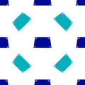 Blue Acute trapezoid shape icon isolated seamless pattern on white background. Vector