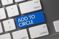 Blue Add To Circle Key on Keyboard. 3D. Royalty Free Stock Photo