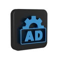 Blue Advertising icon isolated on transparent background. Concept of marketing and promotion process. Responsive ads Royalty Free Stock Photo