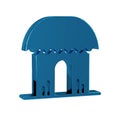 Blue African hut icon isolated on transparent background. African house symbol.