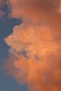 Orange cloud in the blue sky Royalty Free Stock Photo