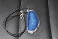 Blue agate necklace Royalty Free Stock Photo