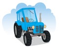 Blue agricultural tractor Royalty Free Stock Photo