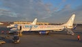 Aircraft of Blue Air airline at Henri Coanda International Airport, Bucharest, Romania