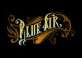 BLUE AIR word lettering custom style