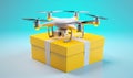 blue aircraft air fly cargo helicopter delivery drone technology fast. Generative AI.