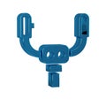 Blue Aircraft steering helm icon isolated on transparent background. Aircraft control wheel.